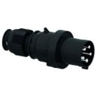 Bals - Fiche noire avec presse-étoupe 400V 3P+N+T/6h 63A IP44 pour l'évènementiel.