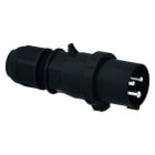 Bals - Fiche noire avec presse-étoupe 230V 2P+T/6h 16A IP44 pour l'évènementiel.