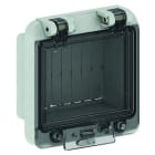 Bals - Fenêtre 4 modules avec cache modules en polycarbonate gris IP44