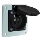 Bals - Socle de prise domestique noir IP44 250V 2P+T 10/16A entraxe 60x60