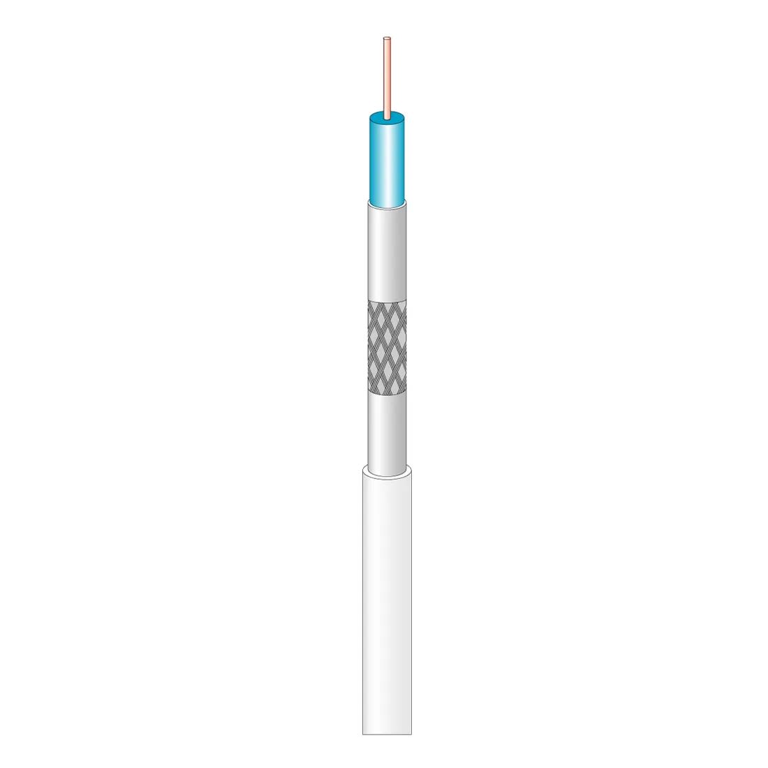 Fracarro Portenseigne - Câble blanc 17VATC -100M-C6 Triple écran