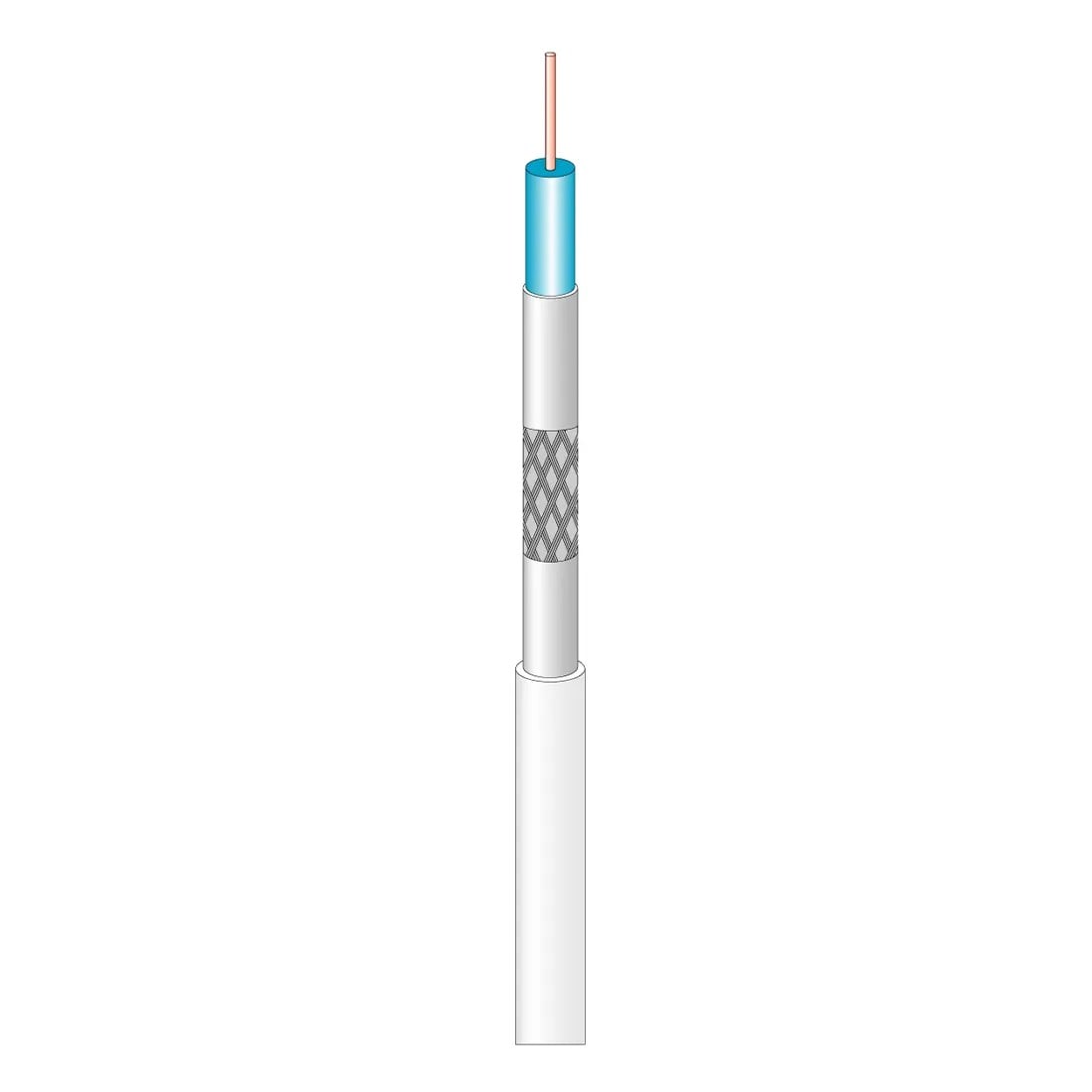 Fracarro Portenseigne - Câble blanc 17VATC -100M-C6 Triple écran