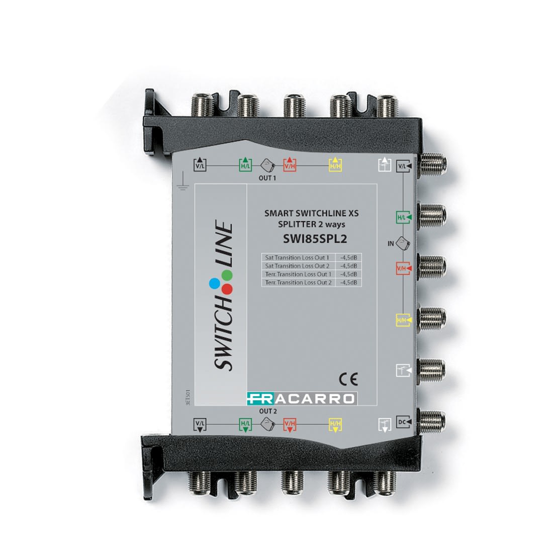 Fracarro Portenseigne - Répartiteur 4 BIS + terrestre, 2 voies sym passage courant
