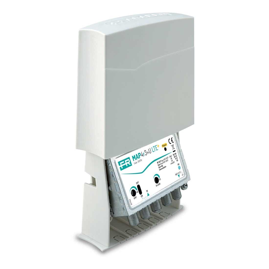 Fracarro Portenseigne - Kit pré-ampli LTE700 réglable 2 entrées UHF + VHF avec alimentation 2 sorties