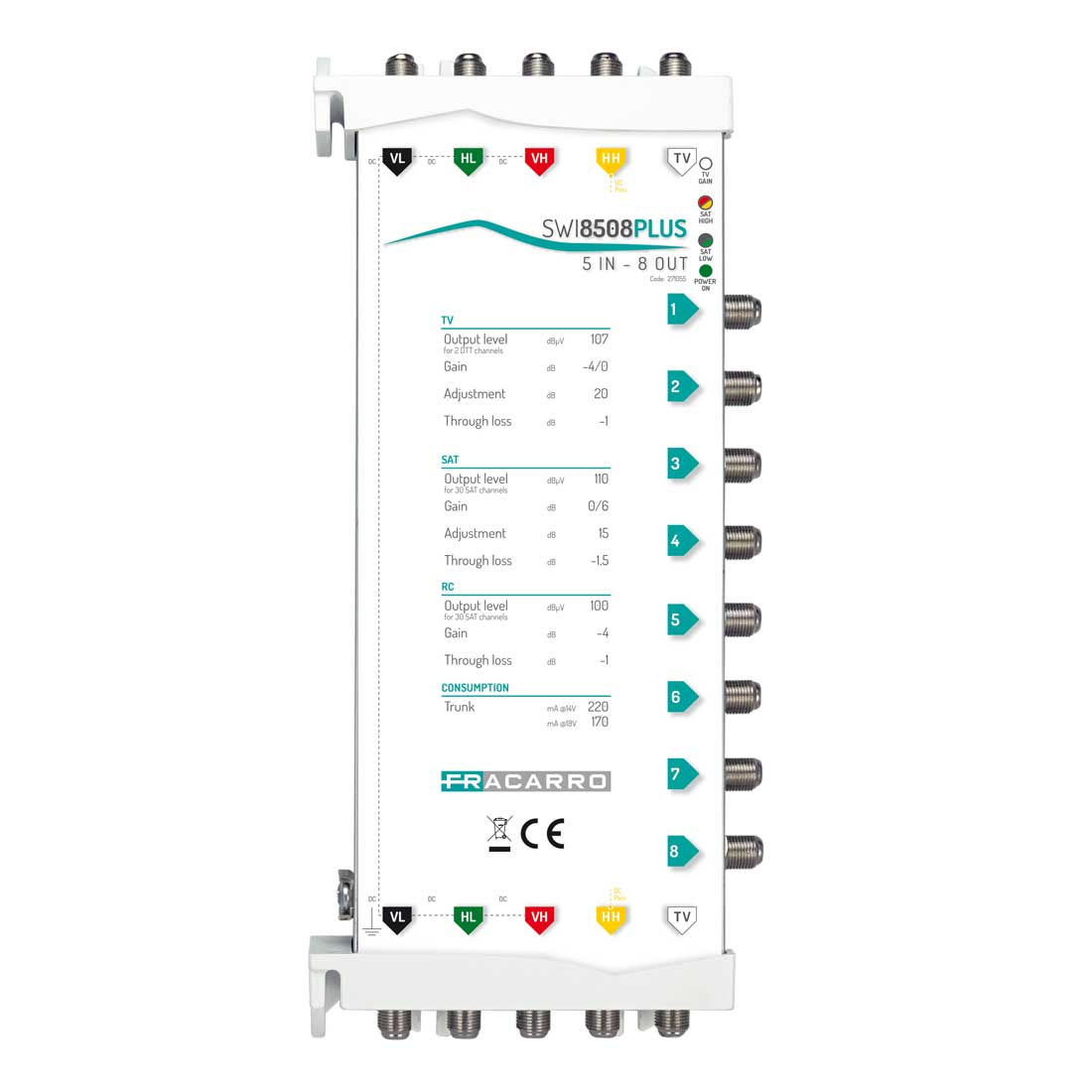 Fracarro Portenseigne - Multiswitch XS5+ 5e 8s
