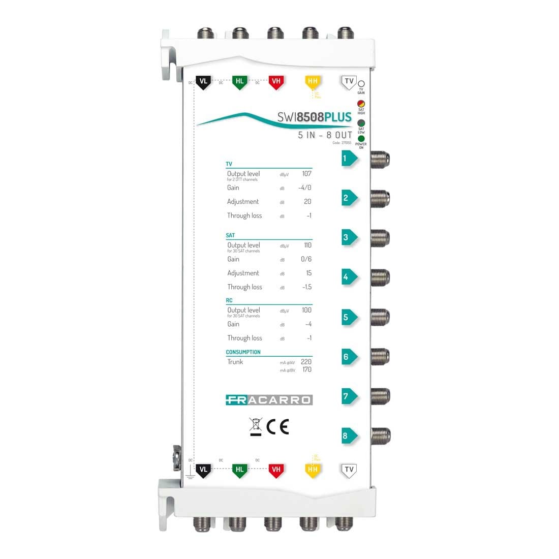 Fracarro Portenseigne - Multiswitch XS5+ 5e 8s