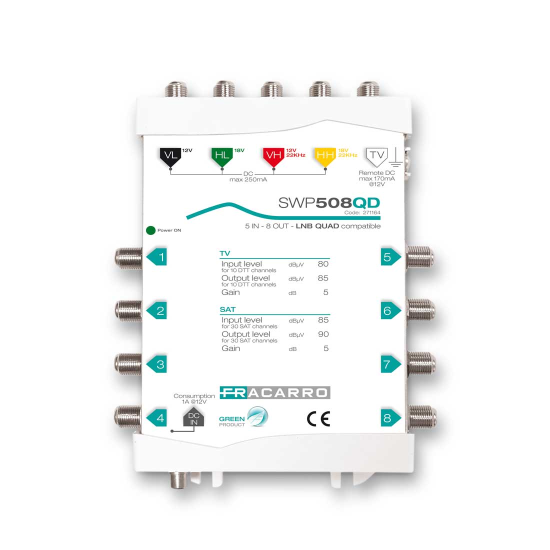 Fracarro Portenseigne - Switch Compact 5*8s QUAD