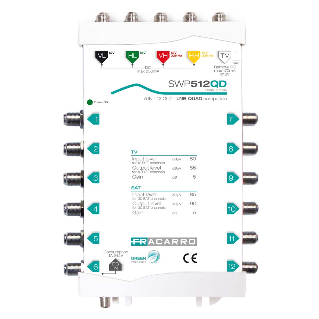 Fracarro Portenseigne - Switch Compact 5*12s QUAD