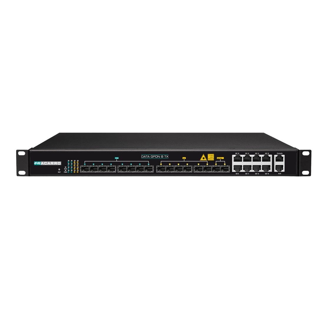 Fracarro Portenseigne - OLT GPON, châssis 19'', 8 sorties PON, 6 entrées RJ45 GE, 2 entrée SFP+ 10GE