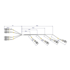 Fracarro Portenseigne - Câble de distribution 4 fibres duplex étagées de 20m préconnectorisées SC/APC