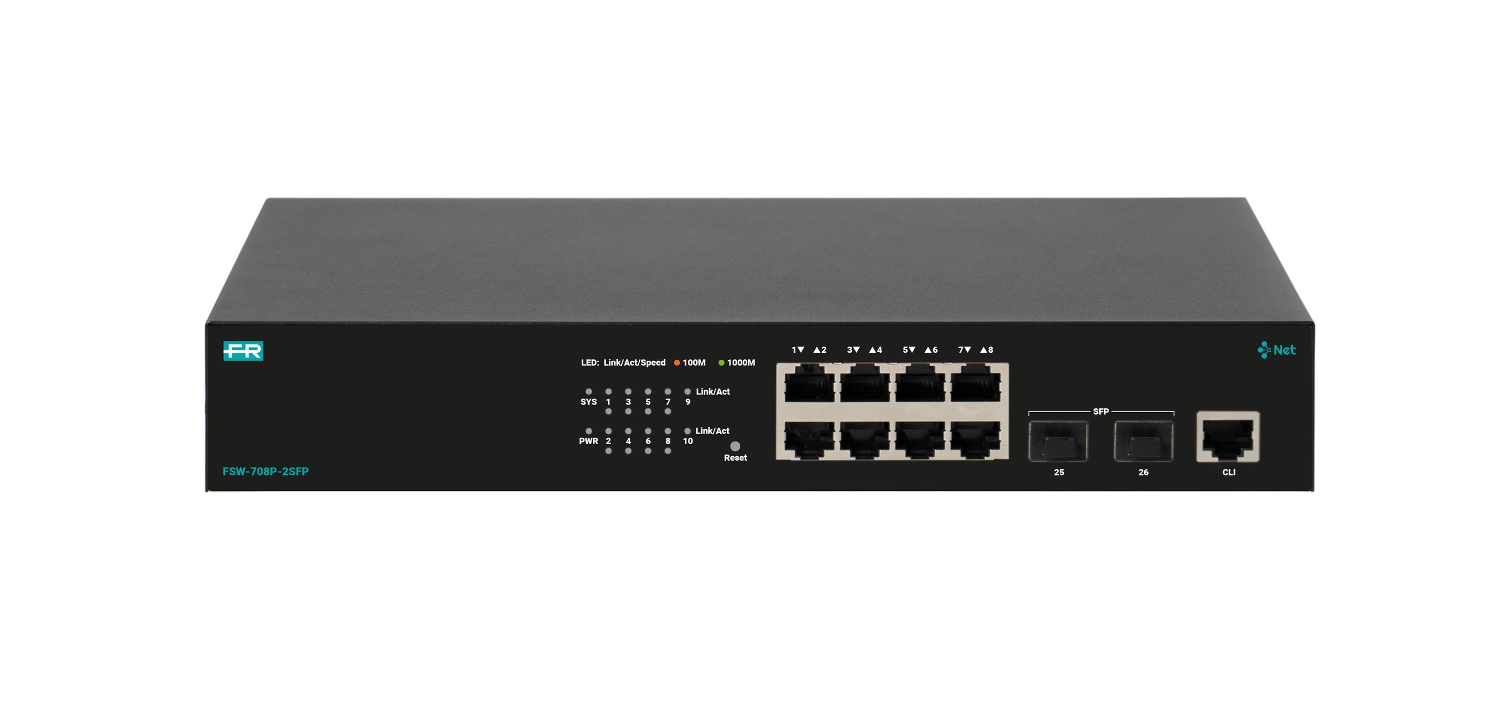 Fracarro Portenseigne - Switch 8 ports GE POE, 4 ports SFP, niveau 2, IGMP snooping (pour IPTV)