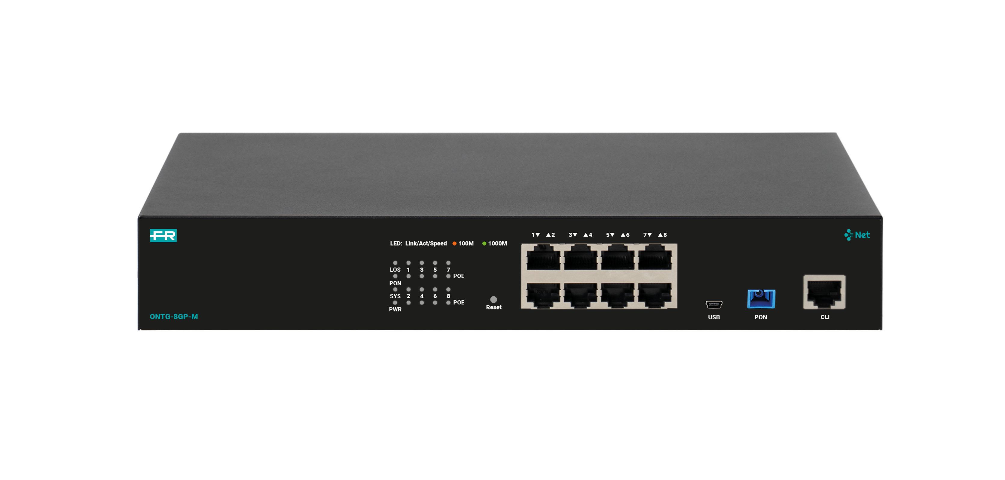 Fracarro Portenseigne - ONT Gpon 8 ports GE POE/POE+, Max 30W par port, 10/100/1000M Auto