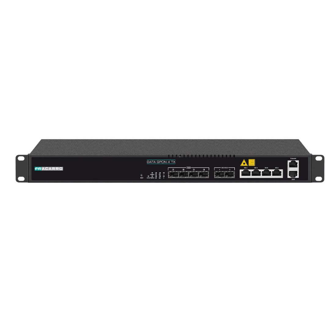 Fracarro Portenseigne - OLT GPON, châssis 19'', 4 sorties PON, 4 entrées RJ45 GE, 1 entrée SFP+ 10GE