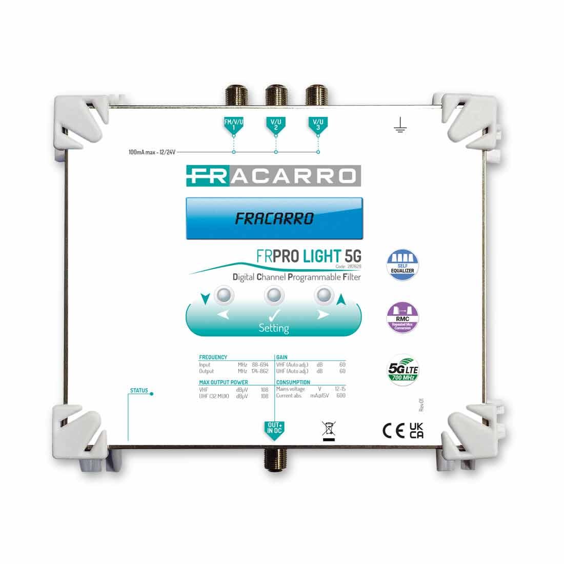 Fracarro Portenseigne - Station de filtrage compacte agile 3E 60dB, CAG, sélection 4G/5G automatique