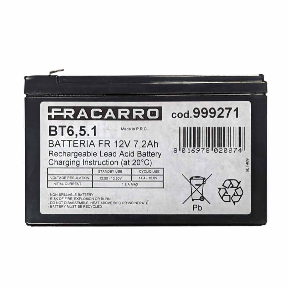 Fracarro Portenseigne - BATTERIE 12V  7,2AH