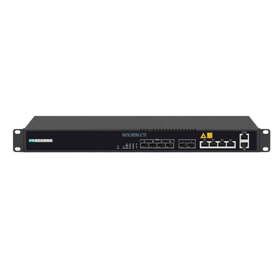 Fracarro Portenseigne - OLT GPON, châssis 19'', 4 sorties PON, 4 entrées RJ45 GE, 1 entrée SFP+ 10GE