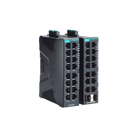 ADM 21 - Compact Gigabit smart switch 16 BaseT(X) ports, dual 12/24/48 VDC, -40 to 75°C