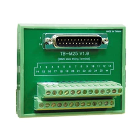 ADM 21 - DB25 male DIN-rail wiring terminal