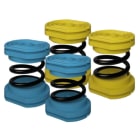 Aspen Pump - Kit anti-vibration pour support de clim jusqu'à 80kgs jaune-bleu SUSTA