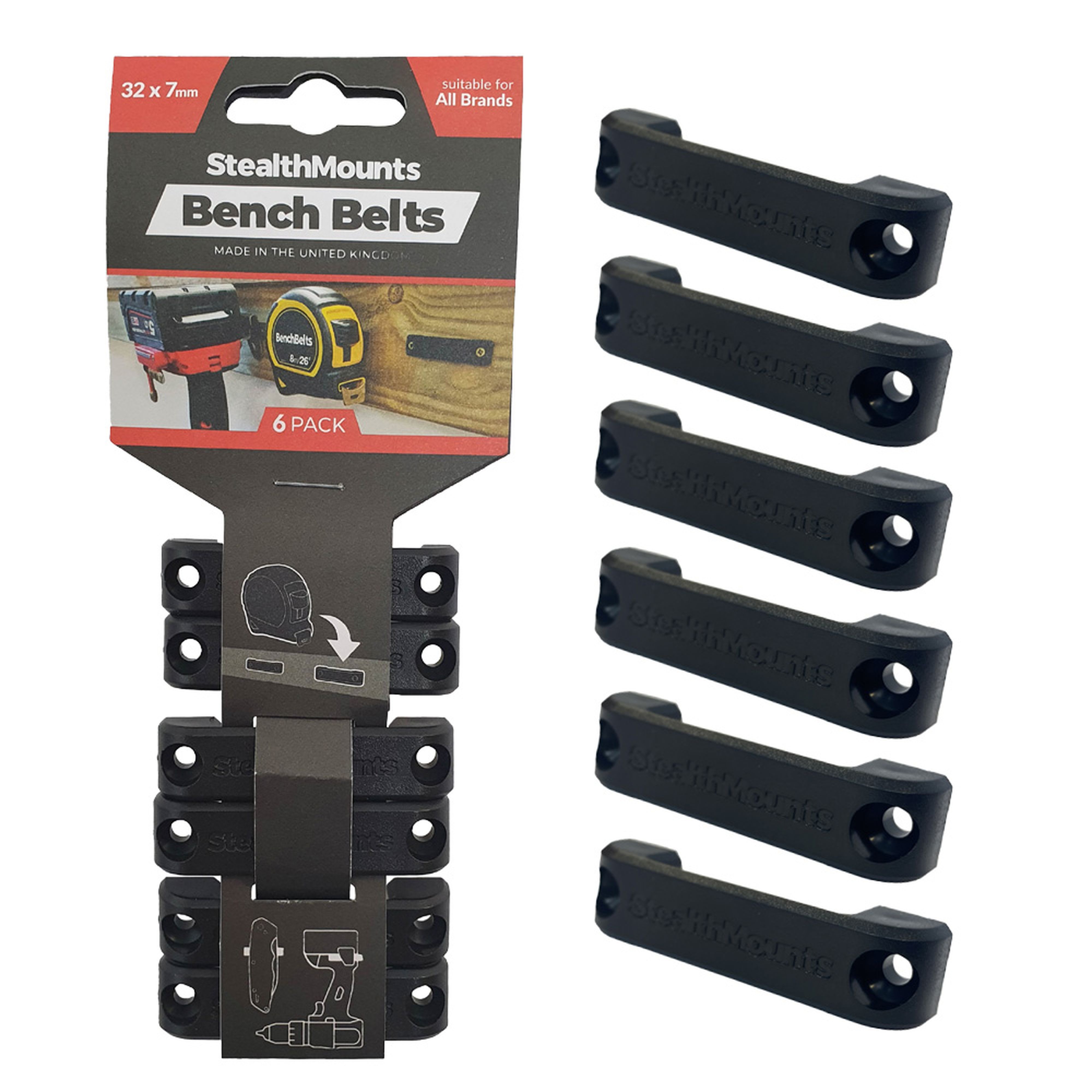Aspen Pump - Ceinture banc Noir (pk 6)