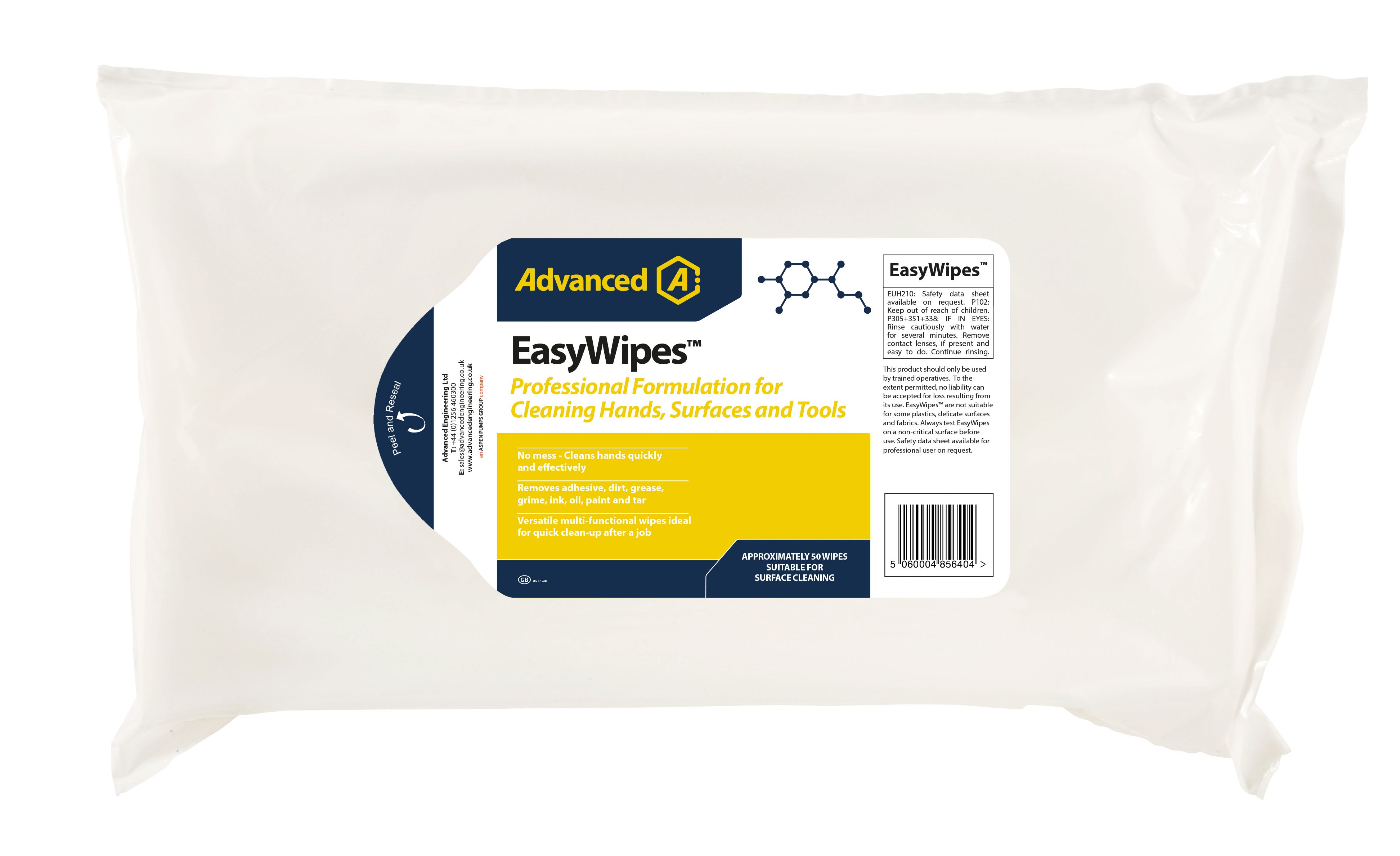 Aspen Pump - EasyWipes  (50 lingettes) lingettes imbibées pour nettoyage tous les plastiques