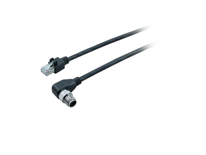 Baumer - Cable GigE M12X/RJ45, 10.0m,STP,flex,90°