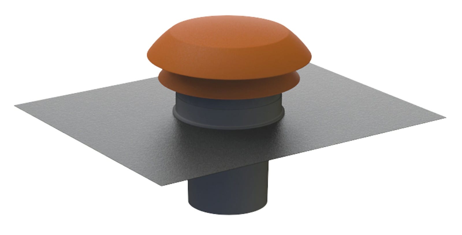 Atlantic Clim & Ventil - Chapeau de toiture CPR - Diamètre 125mm - Rouge Tuile