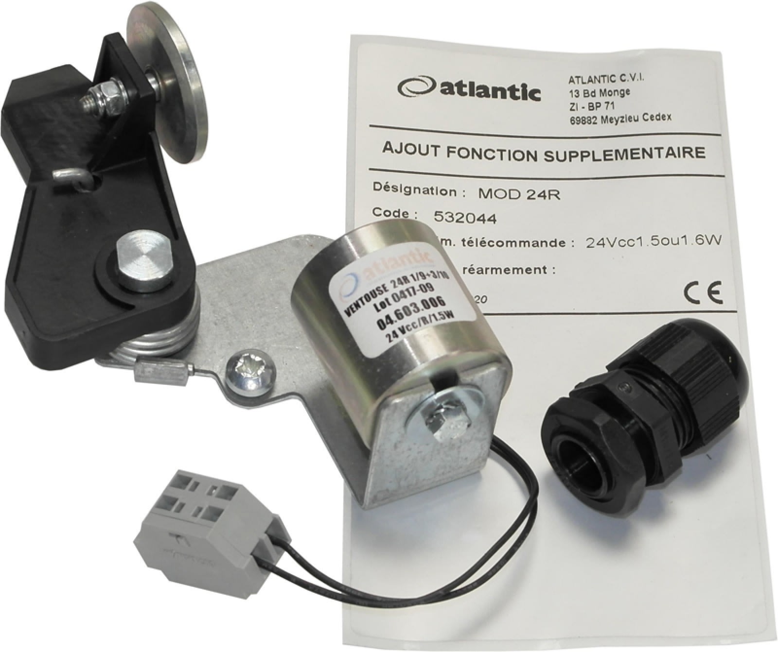 Atlantic Clim & Ventil - Bobine 24V rupture + support - Pièce de rechange origine fabricant