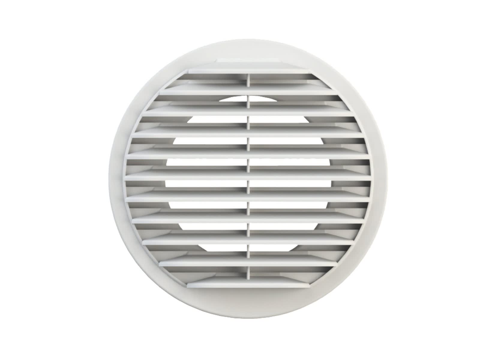 Atlantic Clim & Ventil - Me plast 125 b - rejet ou prise d'air murale blanc diamètre 125