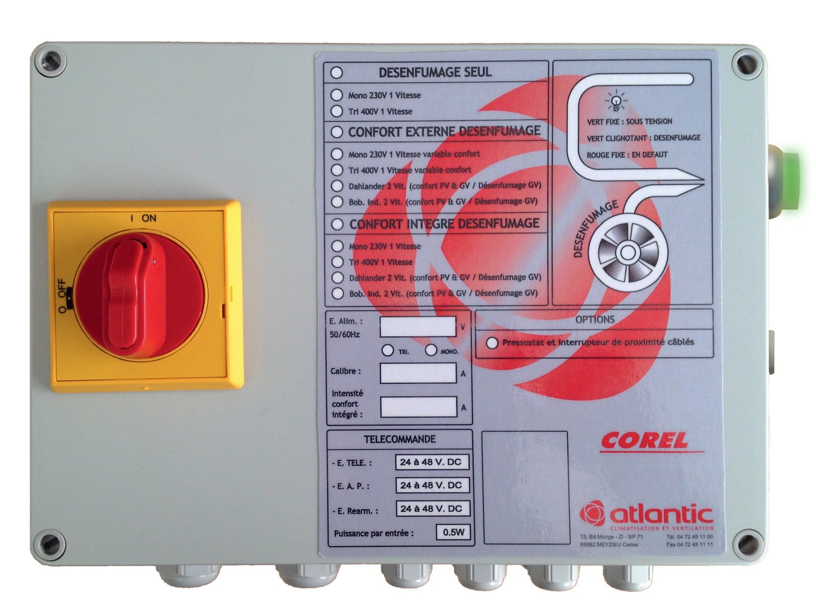 Atlantic Clim & Ventil - Corel2td2V BS25p - Corel2 Désenfumage seul 2V BS 25+IP