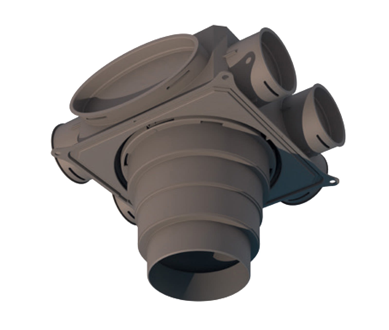 Atlantic Clim & Ventil - Cdp 6x75 - caisson de distribution plat 6 piquages pour reseaux clip & go