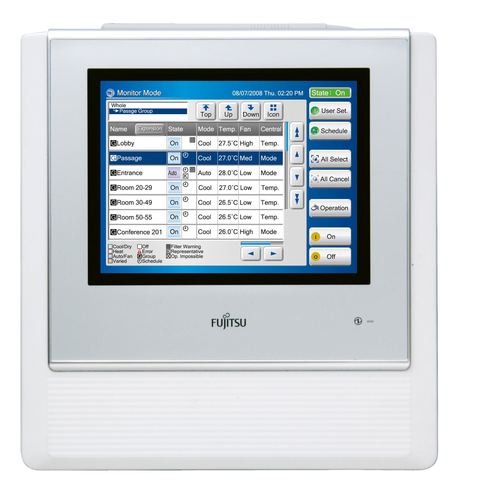 Atlantic Clim & Ventil - Uty-dtgyz1 - telecommande centralisee tactile ip pour vrf