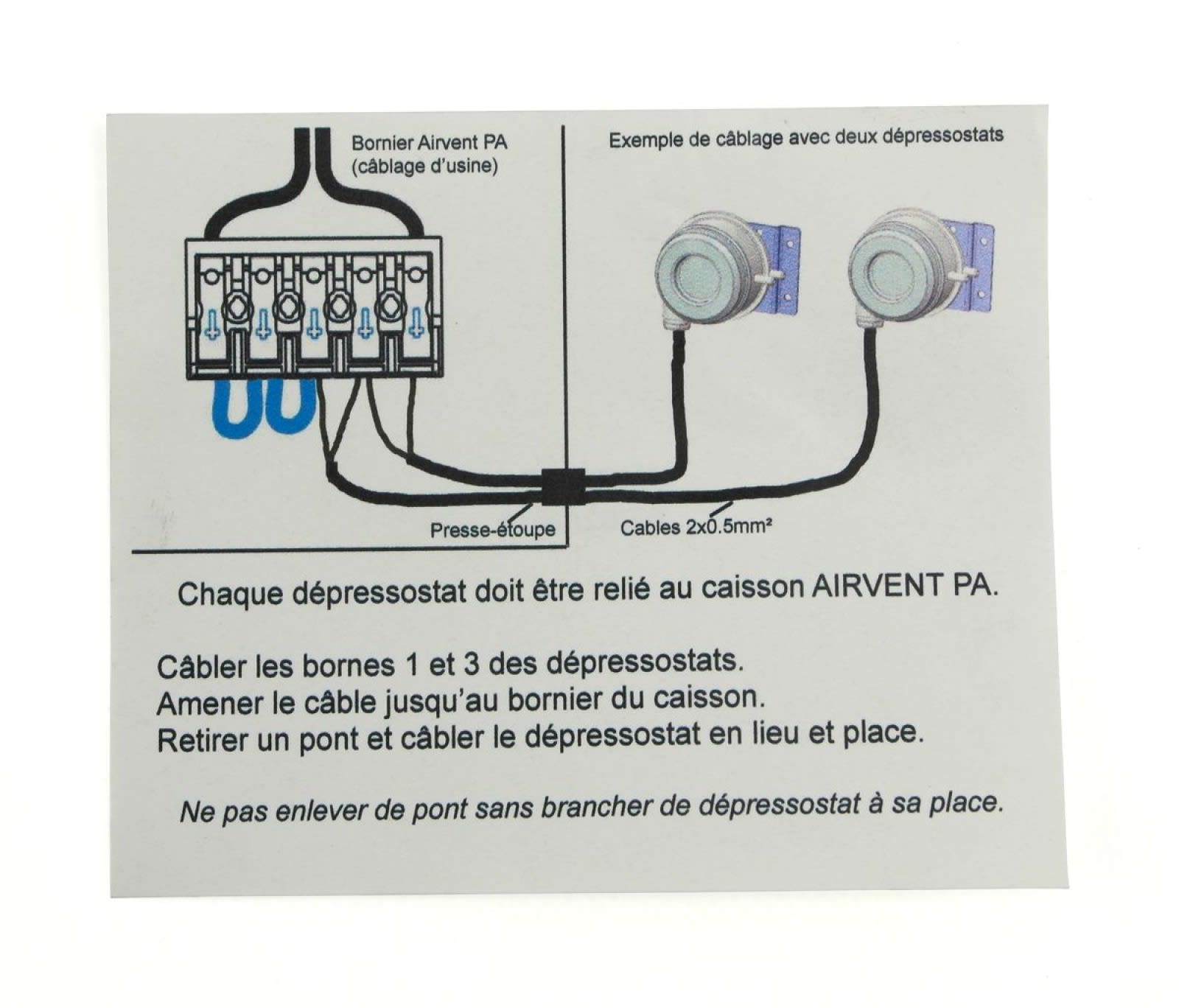 Atlantic Clim & Ventil - Etiquette de pressostat - Pièce de rechange origine fabricant