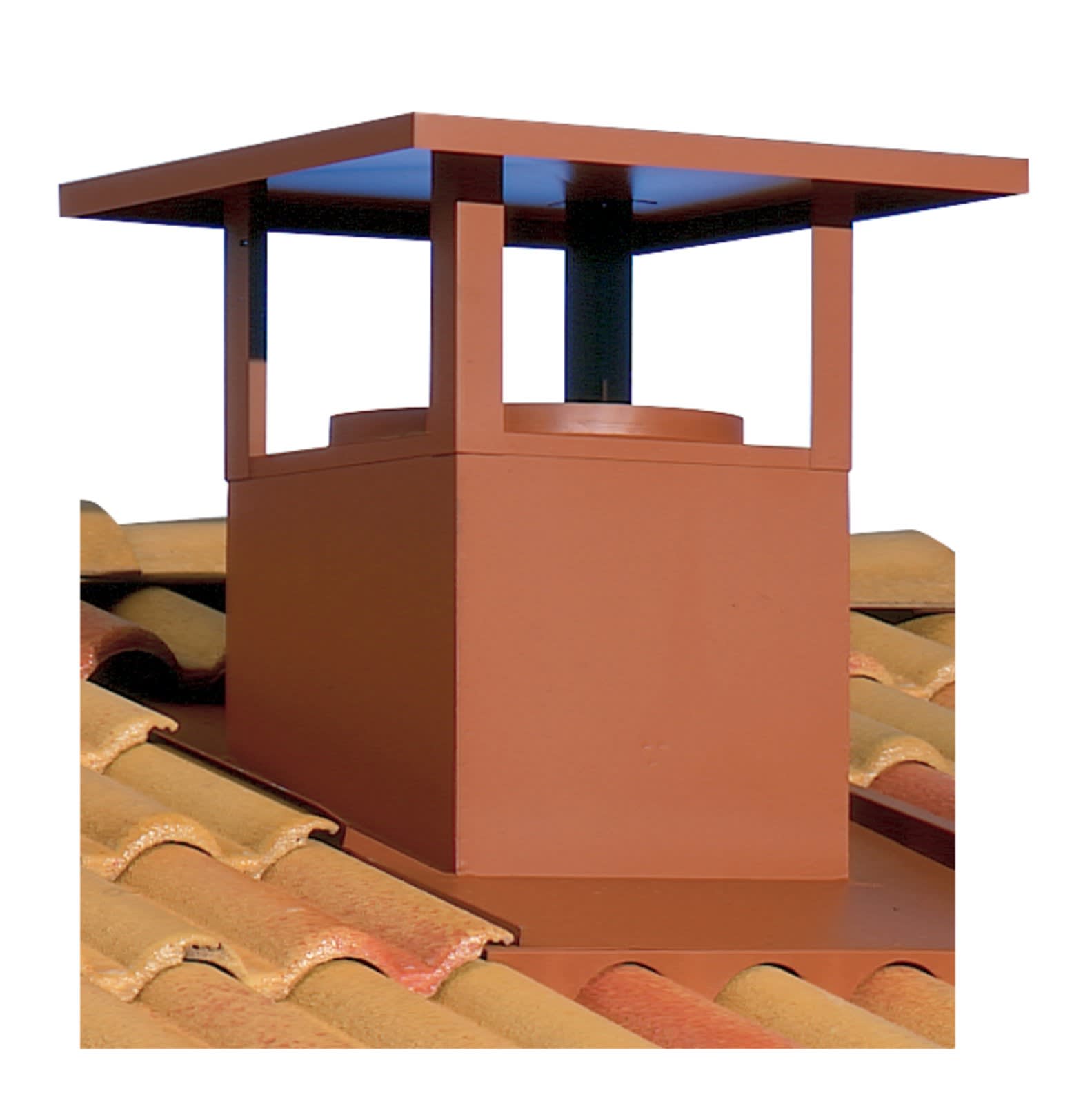Atlantic Clim & Ventil - Td 250 r - sortie toiture "cheminee" rouge diamètre 250