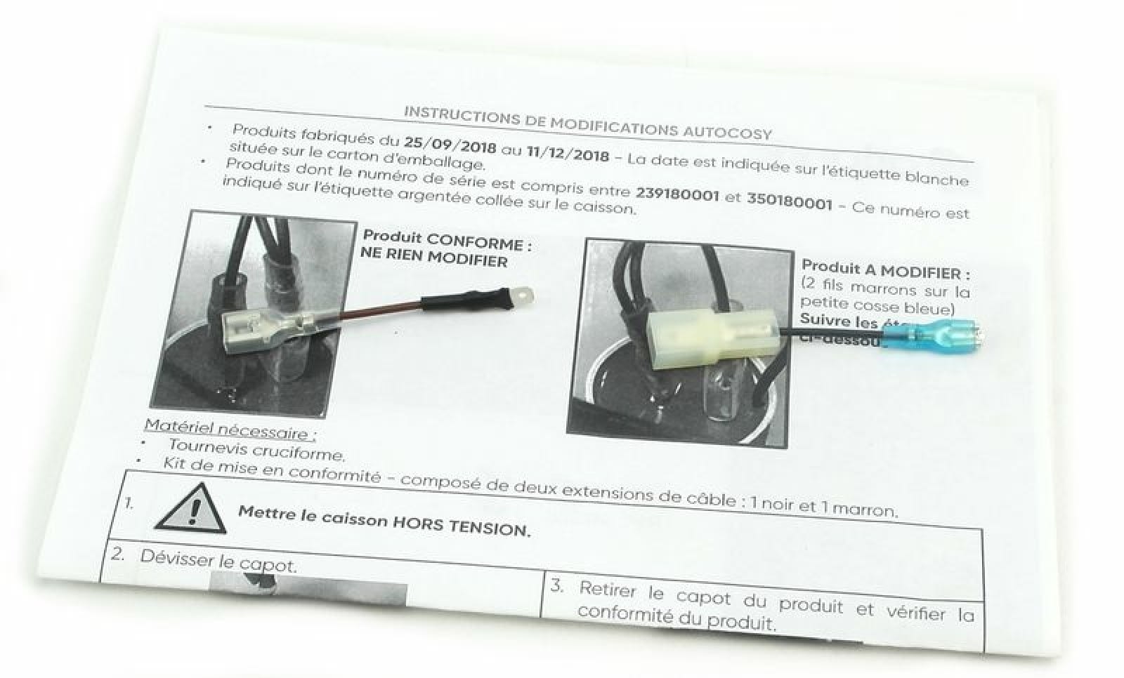 Atlantic Clim & Ventil - Kit modif fil autocosy - Pièce de rechange origine fabricant