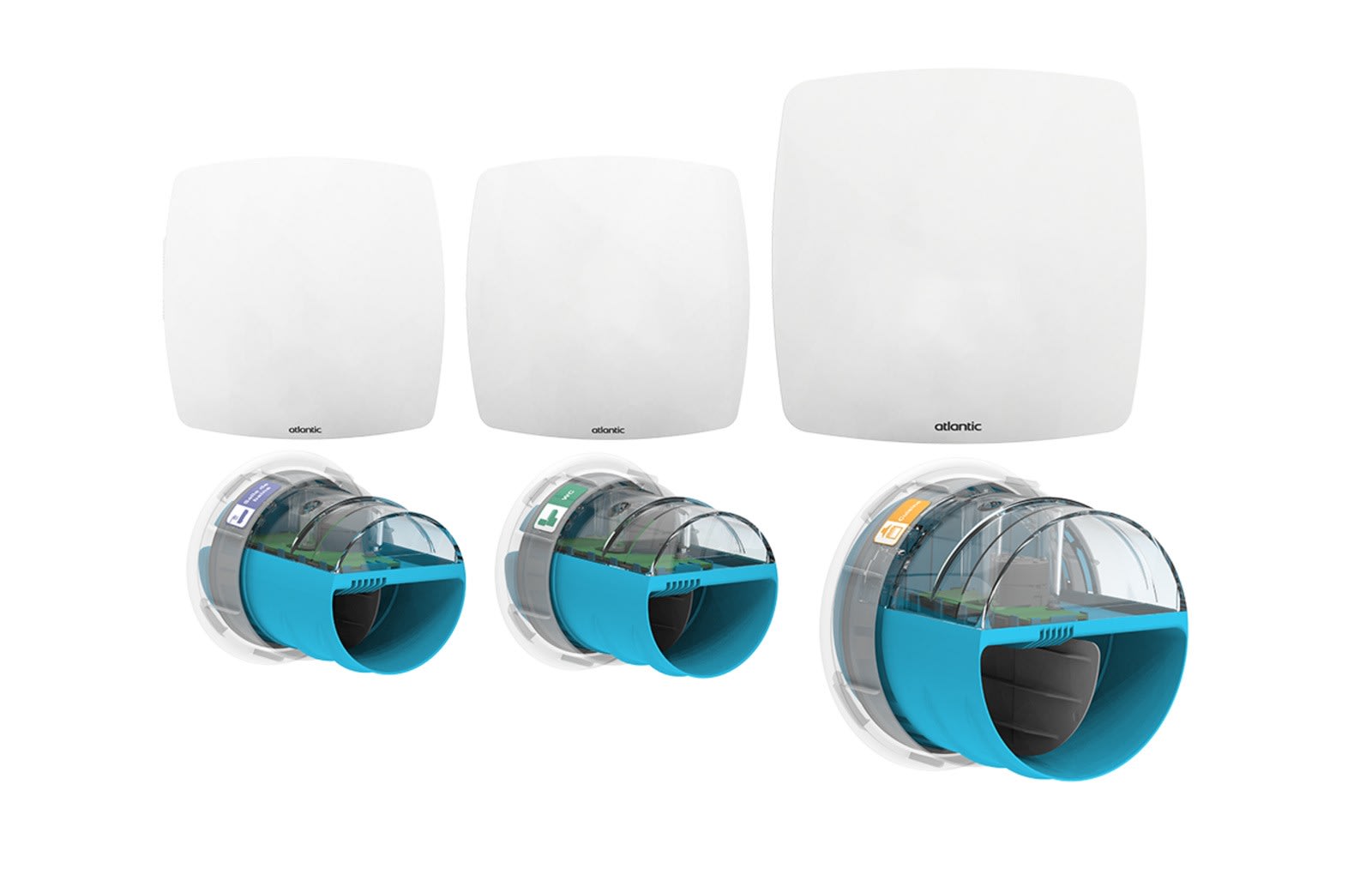 Atlantic Clim & Ventil - Pack 3 Kits e-Twist&Go Hygrogenius Cuisine + Salle de bain + Wc + Bouches Line