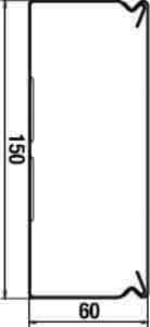 Rehau - GOULOTTE BES 150X60 RAL 9010 - blanc pur