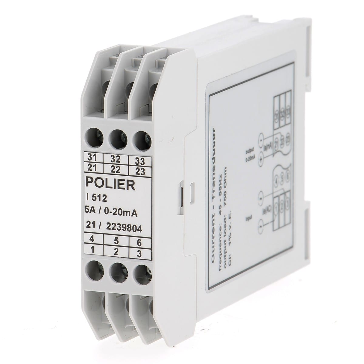 Polier Ingenierie - Transducteur - 5 A sortie 0-20 mA- Fam I512 - Cl 1