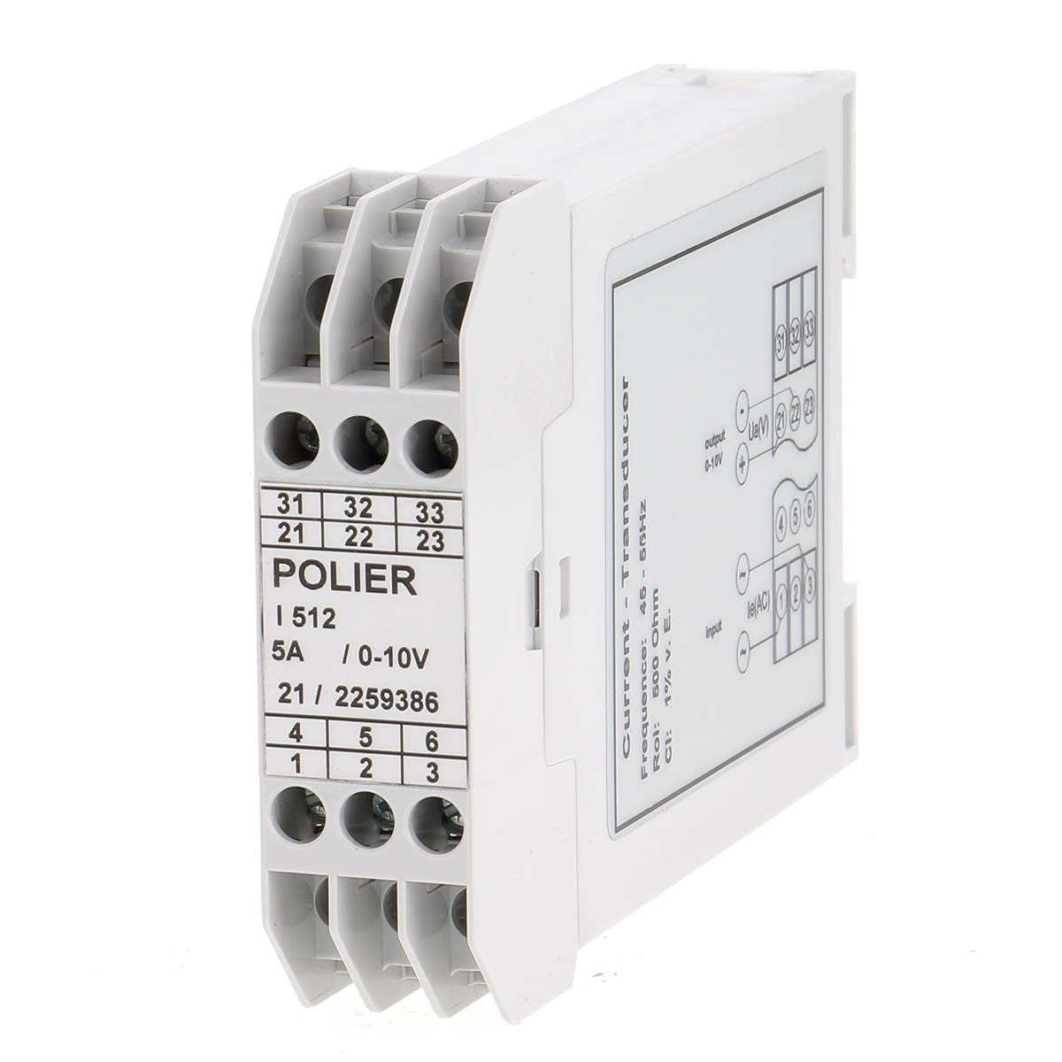 Polier Ingenierie - Transducteur - 5 A sortie 0-10 V - Fam I512 - Cl 1
