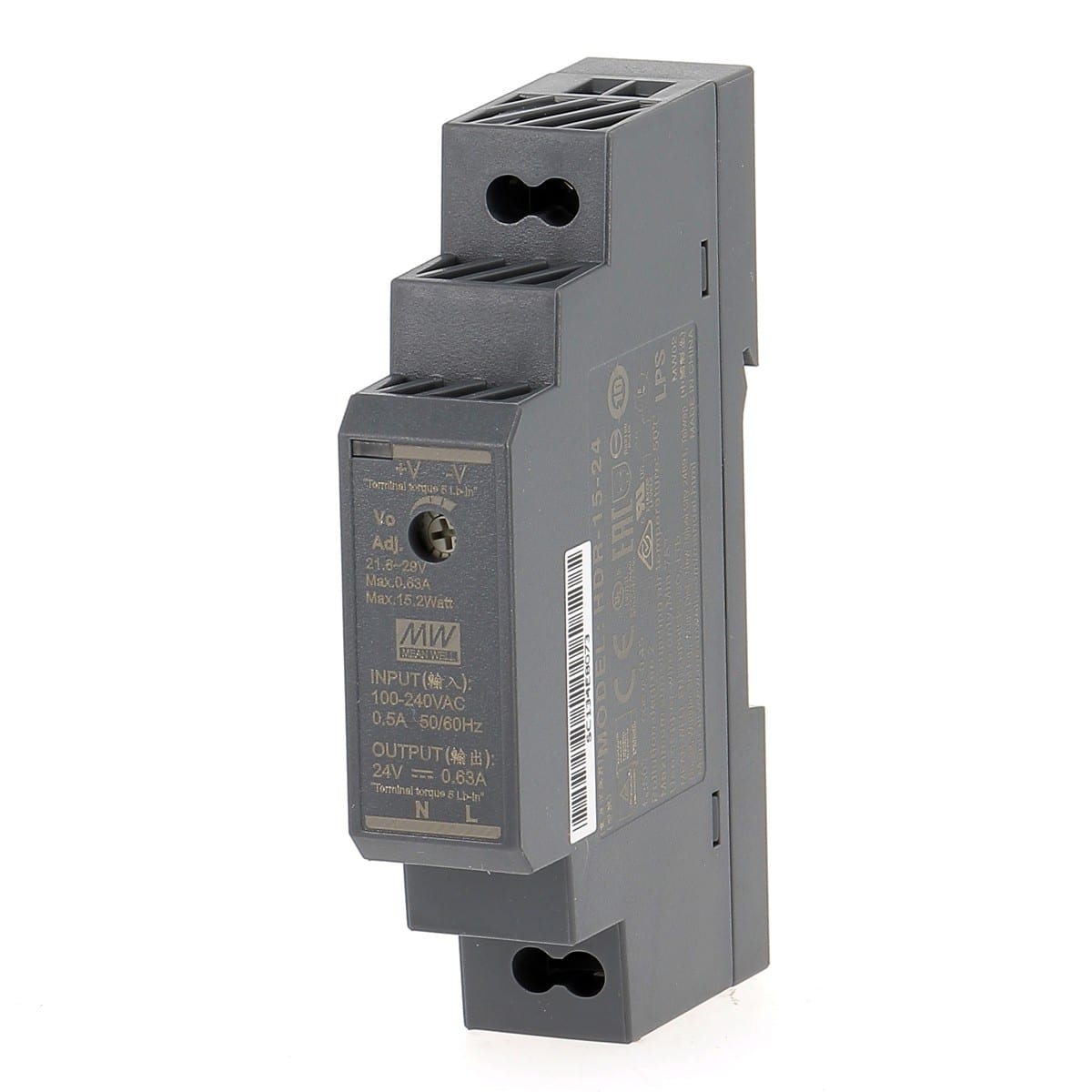 Polier Ingenierie - Alimentation DIN AC-DC - Input 100-240 VAC - Output 24 VDC - 0.63 A 15