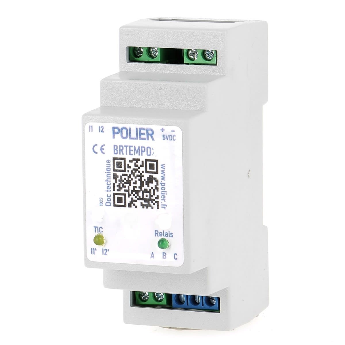 Polier Ingenierie - Boitier relais TEMPO - Contact sec HP/HC - 5 VDC - Conforme CE