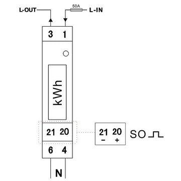 Compteur electrique modulaire monophase 45 A simple tarif affichage LCD  Certifi Polier Ingenierie