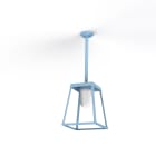 Roger Pradier - Plafonnier Lampiok 3 N°1 diffuseur dépoli Bleu 111