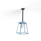 Roger Pradier - Plafonnier Lampiok 3 N°1 diffuseur dépoli Bleu 111 - Gris noir 107