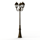 Roger Pradier - Lampadaire Avenue 2 N°11 LED opale Patiné doré 009