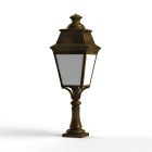 Roger Pradier - Roger Pradier - Borne Avenue 3 N°5 LED Warm Patine dorée 009 Diffuseur opale