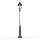 Roger Pradier - Lampadaire Avenue 3 N°7 LED Warm Patine vert de gris 008 Diffuseur clair