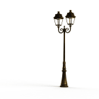 Roger Pradier - Lampadaire Avenue 3 N°8 LED Warm Patine dorée 009 Diffuseur clair