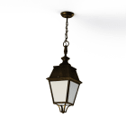 Roger Pradier - Suspension Avenue 4 N°1 E27 opale Patiné doré 009