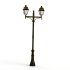 Roger Pradier - Lampadaire Avenue 4 N°9 E27 opale Patiné doré 009